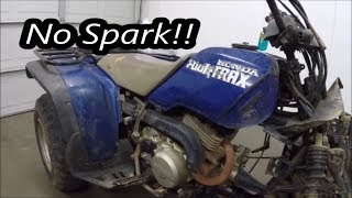 Honda 300 No Spark  Carb Issues [upl. by Ahseenat]