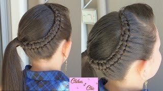 Line Braid wrapping around  Line Braid into a side Ponytail  Chikas Chic [upl. by Yreffej]