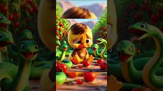 cute ducklings are harvesting tomatoes being chased by a green snake cartoon littleduck cuteduck [upl. by Tteragram554]