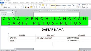 CARA MENGHILANGKAN GARIS PUTUS PADA TABEL ATAU TEXT BOX DI MICROSOFT WORD [upl. by Florette]