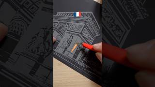 🇫🇷Arc de Triomphe Night Show Revealed🎇 art diy france scratchart [upl. by Nitsej]