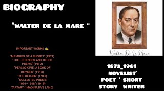 Biography  Walter De La Mare  imp Literary Figure [upl. by Kettie]