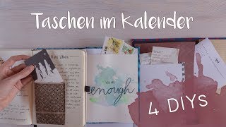 4 DIY Taschen für deinen Kalender  Fächer für Notizen im Bullet Journal [upl. by Lezlie]