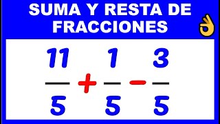 SUMA Y RESTA DE FRACCIONES HOMOGENEAS [upl. by Merat550]