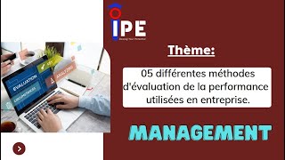 Management 05 méthodes dévaluation de la performance utilisées en entreprise [upl. by Trela]