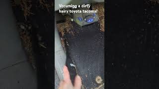 Vacuuming a dirty hairy 2014 Toyota Tacoma Carpet detailing autodetailing [upl. by Eedrahs]