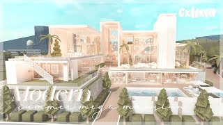 FULL TOUR Bloxburg Modern Summer Mega Mansion Interior Pt 1  Roblox House Build [upl. by Waltner]