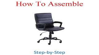 How to assemble Mainstays Bonded Leather MidBack Managers Office Chair Black [upl. by Fini]