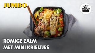 Wat eten we Romige zalm met minikrieltjes [upl. by Blinny211]