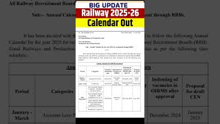 Railway Calendar 202425 Out Shorts PW Ntpc [upl. by Claudina40]