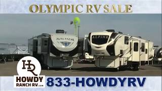 Olympic RV Sale Offering 5000 OFF Luxury 5th Wheel 2018 Keystone Alpines amp Avalanches [upl. by Noside]