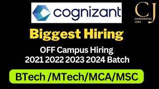 Cognizant Biggest Hiring For Fresher s  OFF Campus Drive For 2024  2023  2022 Batch [upl. by Slorac]