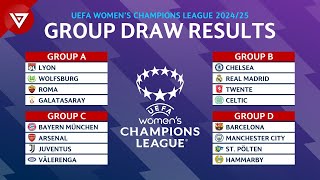 🔵 Draw Results UEFA Womens Champions League 202425 Group Stage [upl. by Isolt526]