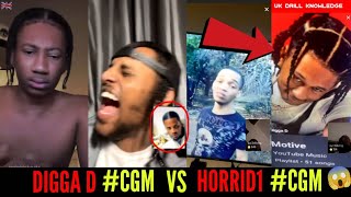 Digga D amp Horrid1 cgm Violate Each Other And Roast UK Rappers On Live 😱 [upl. by Cotsen866]