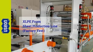 XLPE Foam Sheet Production Line Factory Test  USEON [upl. by Dlaregztif]