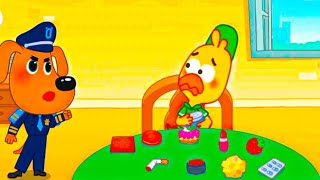 No eat the battery 🔋 food alert the police safety food 🥑 cortoon kids game [upl. by Grodin442]