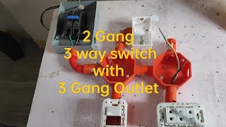 2 Gang 3 way switch wiring with 3 Gang Outlet well explained 💪 easy to understand 👍 [upl. by Vivianne61]