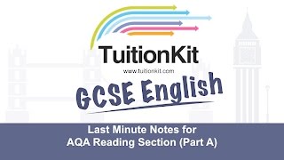 GCSE English Revision  Last Minute Notes for AQA Reading Section Part A [upl. by Oigolue567]