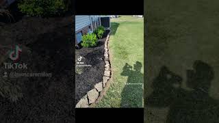 Flower bed makeover mulching landscaping edging japanesemaple shortshorts [upl. by Kokaras]