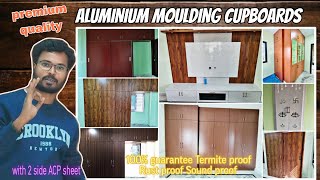 Aluminium Moulding Cupboards  Premium quality  Wood Finishing  3BHK interiordesign home [upl. by Sicnarf]