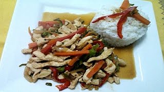 PECHUGAS DE POLLO EN SALSA DE SOJA Y VERDURAS  Recetas de Cocina [upl. by Yzmar]