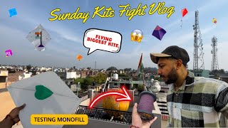 Testing Monofil Gold 🔥 Sunday Kite Flying Vlog 😇 Biggest Kite  Gattu Review  Biggest Kites 🪁 [upl. by Zelde]