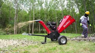 Highlights of 5 inch Estart DUCAR 420cc Gasoline Engine Powered Wood Chipper GS1500 [upl. by Adnamaa]