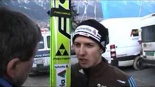 Skisprung TV Interview mit Simon Ammann 4Schanzentournee [upl. by Bevvy]