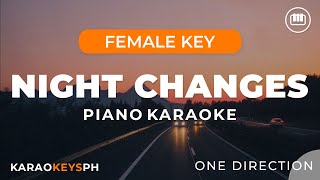 Night Changes  One Direction Female Key  Piano Karaoke [upl. by Emearg]