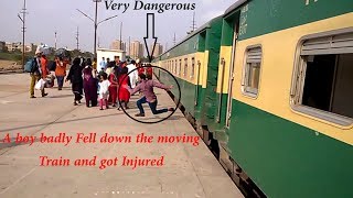 High Risk Live Incident of a Boy falling down the Train and got injured [upl. by Kyle635]