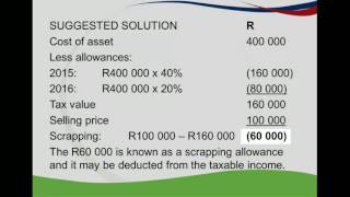 2016 Asset recoupment and scrapping allowance [upl. by Yrolam510]