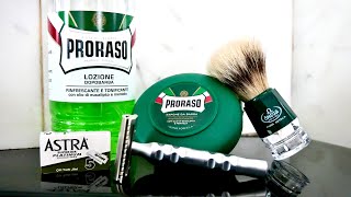 TGS Italico Closed Comb  Astra Verdi  Proraso Verde Nuova Formula  Omega 10218  Proraso Verde AS [upl. by Aridni]