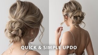 Very Easy Updo Hairstyle  Wedding Bridesmaid Prom [upl. by Marozas]