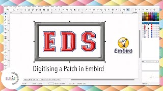 DIGITISING AN EMBROIDERY PATCH IN EMBIRD  OFFSET LETTERING [upl. by Filomena178]