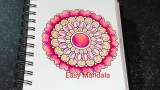 Color Mandala Art For Beginners  EasyMandala59 [upl. by Divine]