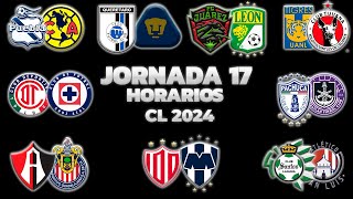 HORARIOS CANALES Y FECHAS DONDE VER LA JORNADA 17  LIGA MX CLAUSURA 2024 [upl. by Storer]