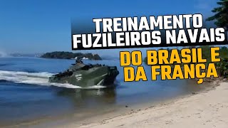 Treinamento entre Fuzileiros Navais do Brasil e da França [upl. by Enelehs]