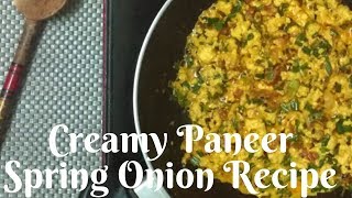 Creamy Paneer Spring Onion  Easy Paneer Recipe [upl. by Kesia74]