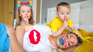 DONT WAKE UP MOMMY  Funny Game Challenge with Toys and Little Gaby [upl. by Donella]