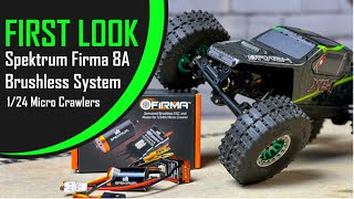 FIRST LOOK Spektrum Firma 8A Sensored Brushless System For 124 Crawlers How Good Is It [upl. by Ellehcal]