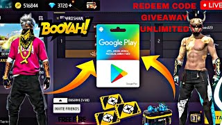 FREE FIRE LIVE REDEEM CODE GIVEAWAYS FF LIVE TEAMCODE GIVEAWAY FF LIVE DIAMOND GIVEAWAYgiveaway [upl. by Lleruj]