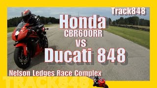 Honda CBR600RR vs Ducati 848 Nelson Ledges August 182014 [upl. by Wheaton]