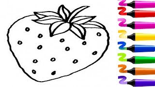 Comment dessiner fraise  Coloriage magique  Dessin facile [upl. by Atsirtal20]