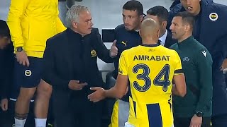 Jose Mourinho red card vs Manchester United vs Fenerbahçe for Manuel Ugarte foul Bright OsayiSamuel [upl. by Tapes]