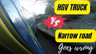 Truck vs Narrow Road in south England Unsuitable for HGV truckinguk [upl. by Bibeau624]