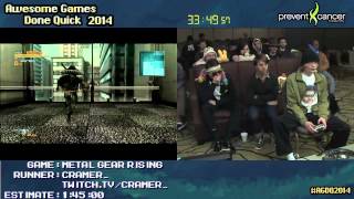 Metal Gear Rising Revengeance SPEED RUN 12303 Hard Live at AGDQ 2014 [upl. by Oman]