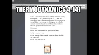 Thermodynamics 4141 A piston–cylinder device initially contains 035 kg of steam at 35 MPa [upl. by Noissap]