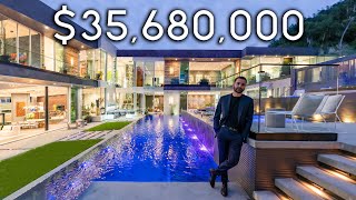 Inside a Crazy Modern Glass Mansion With a 3 Level Pool [upl. by Nwadahs]