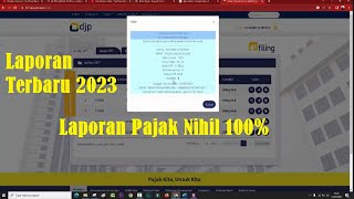 Terbaru Nihil  Cara Lapor SPT Tahunan Pribadi Online 2023 [upl. by Trimmer]