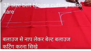 38 size belt blouse cutting kaise kare [upl. by Naesad]